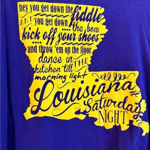 Purple and Yellow Louisiana Graphic T-Shirt